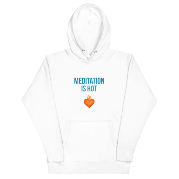 Meditation is Hot-Sudadera con capucha unisex inspiradora para yoga y meditación - Imagen 2
